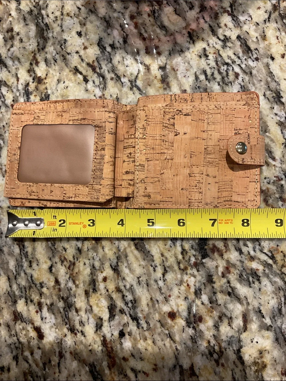 Cork Snap-Closure Card Wallet slight fold on front as seen in pix